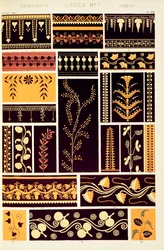 Ozdoby z waz greckich i etruskich w Muzeum Brytyjskim i Luwrze z Cz IV, Tablica XXI „Gramatyka ornamentu”, 1868